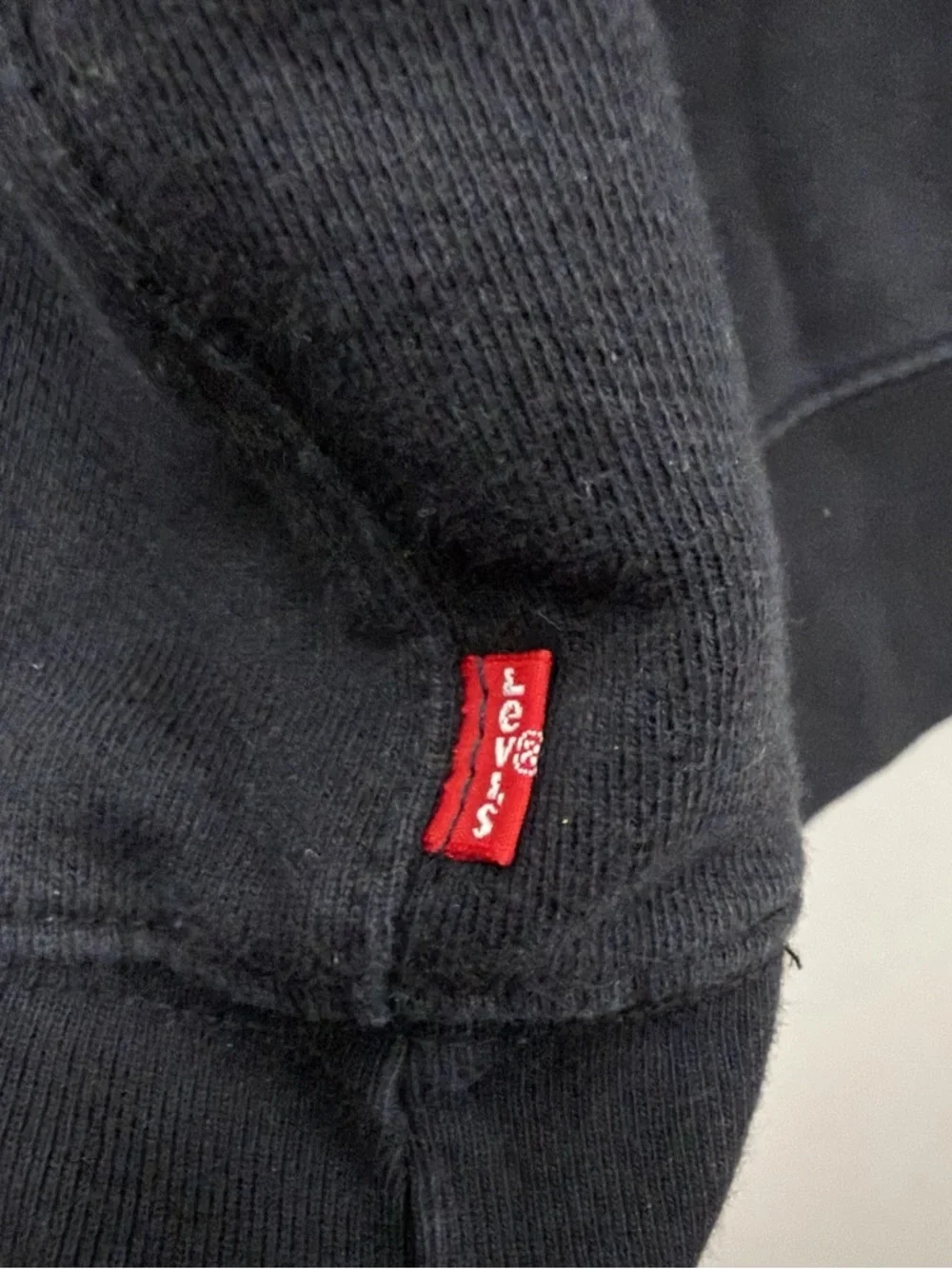 Levi's Men's Black Crewneck with White Script Logo